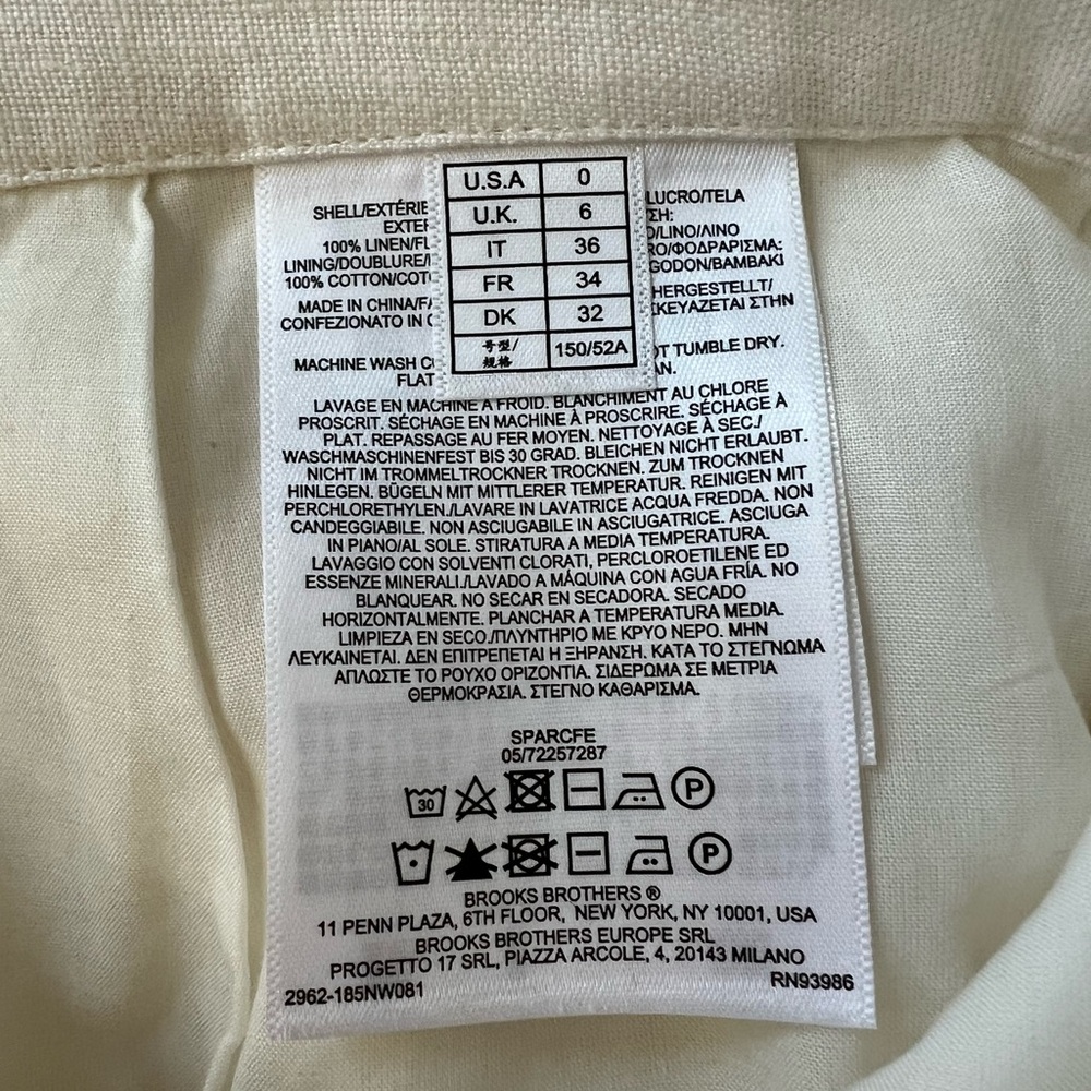 Brooks Brothers White Linen Maxi Skirt size 0 - Picture 10 of 12